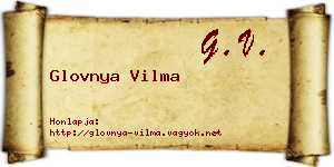 Glovnya Vilma névjegykártya